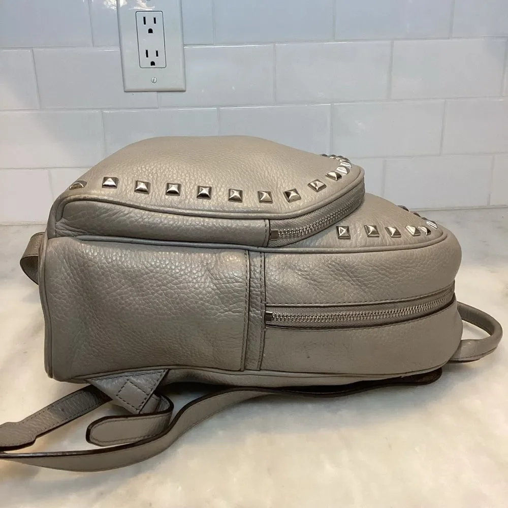 Michael Kors Backpack Leather Abbey Pearl Pebbled Studded Back Pack Bag Travel